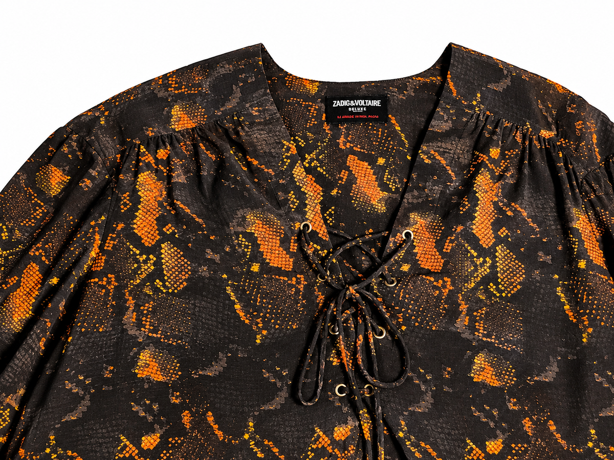 Zadig & Voltaire Défilé Ramela Python Print 100% Silk Dress Size S ladies