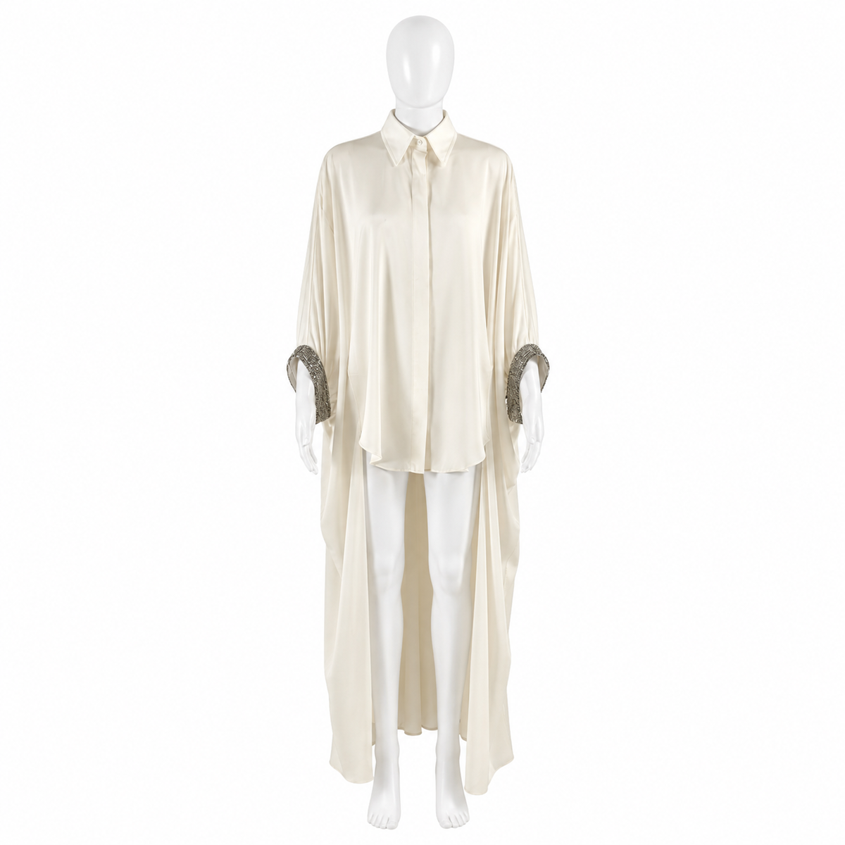 Brunello Cucinelli Silk Monili Asymmetric Shirt size S ladies