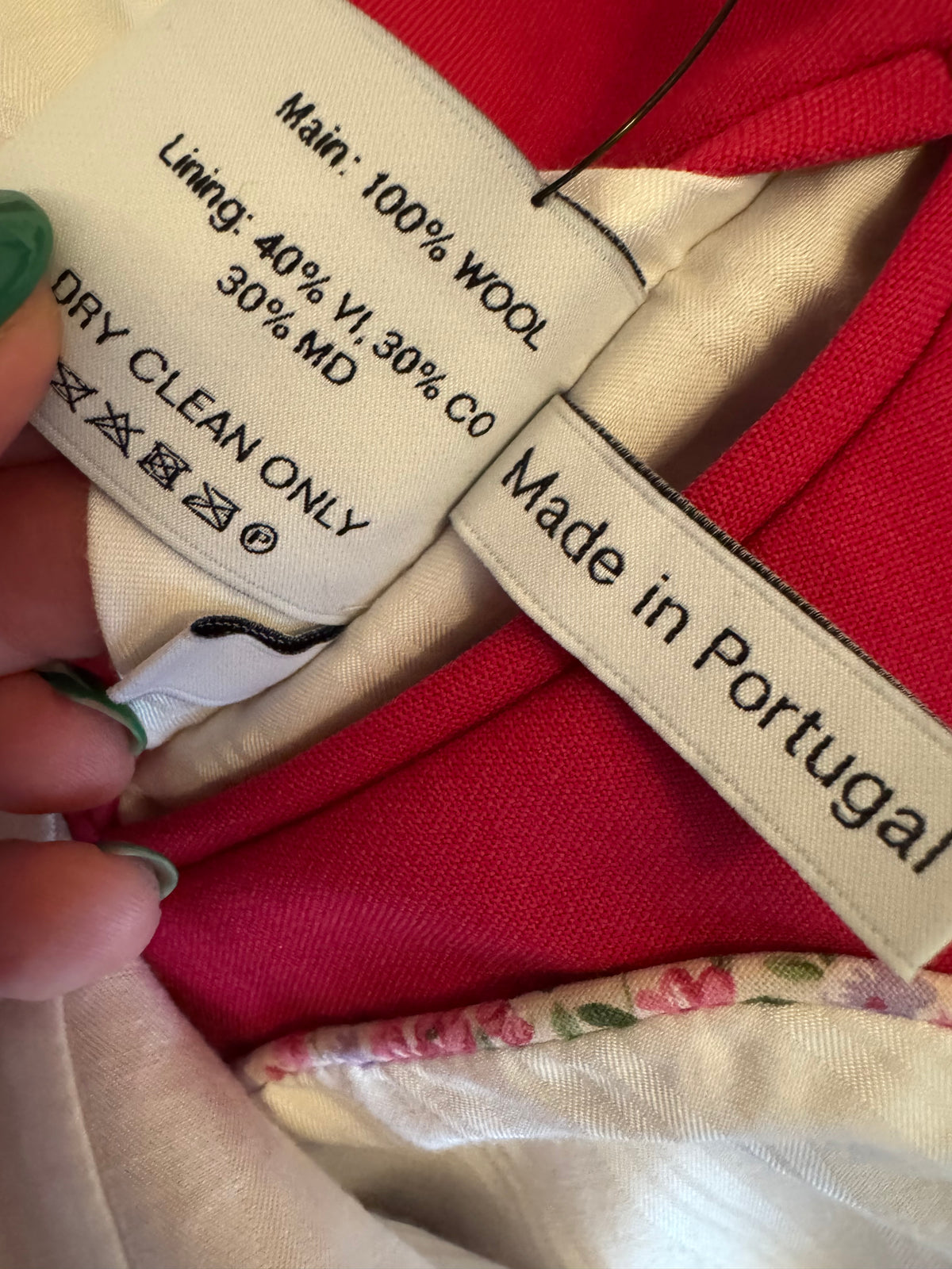 Racil Barbie Pink Wool 2-Pieces Pants Suit Size F36-38 ladies
