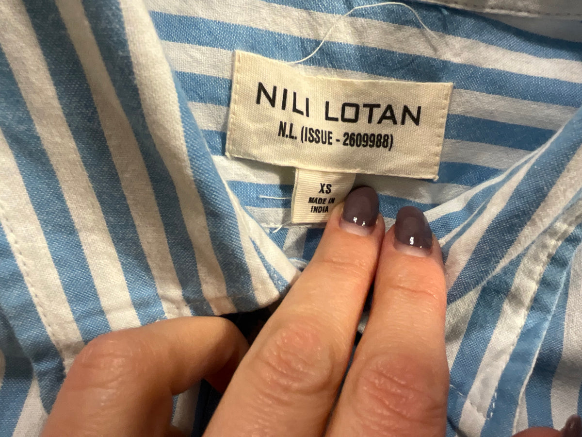 Nili Lotan Striped Long Sleeve Button-Up Shirt size XS ladies