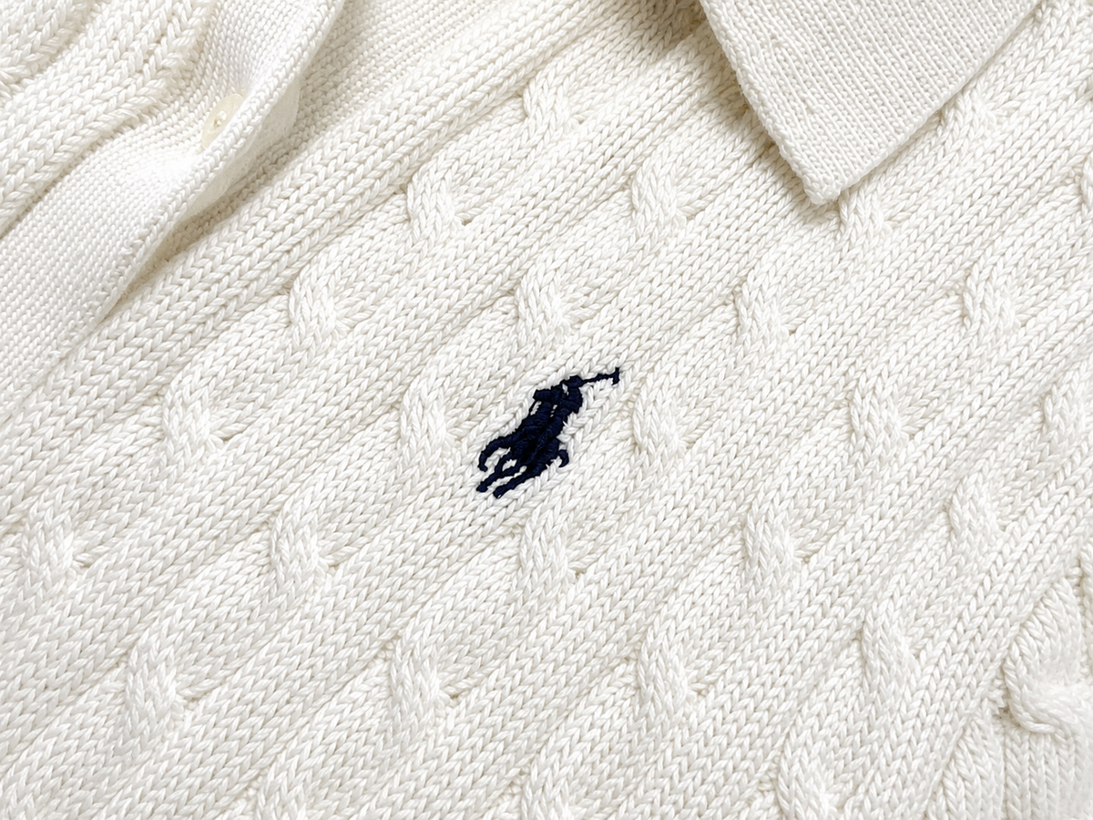 Polo by Ralph Lauren Cable Knit Polo Dress – White – Size M ladies
