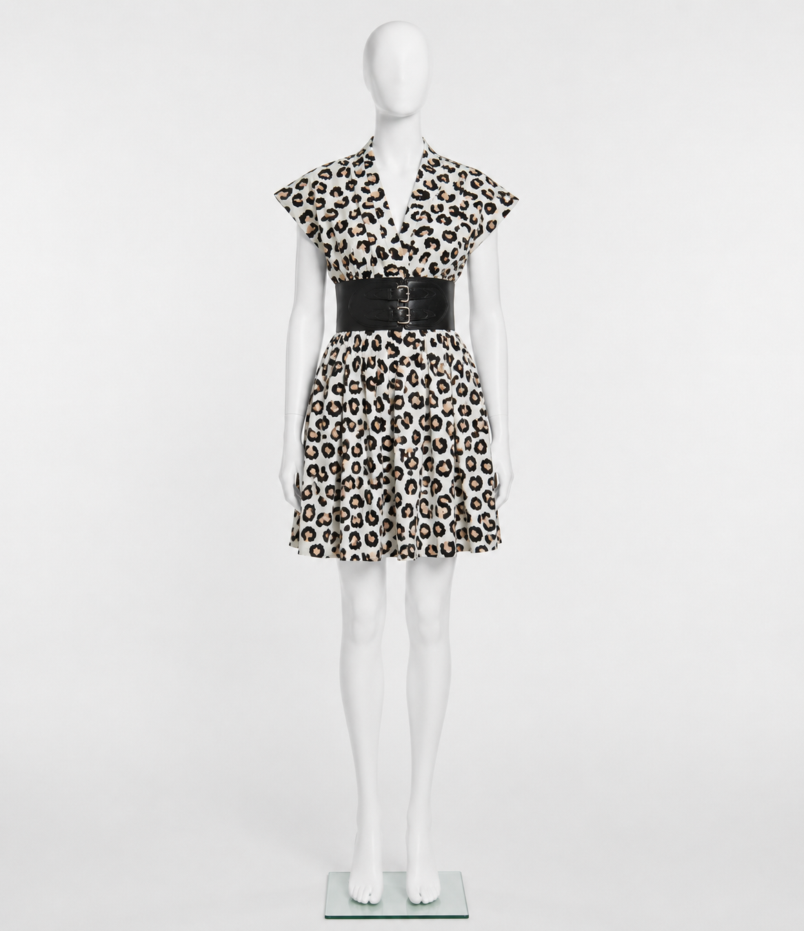Alaïa Leopard Print Mini Dress with Signature Belt – FR 38