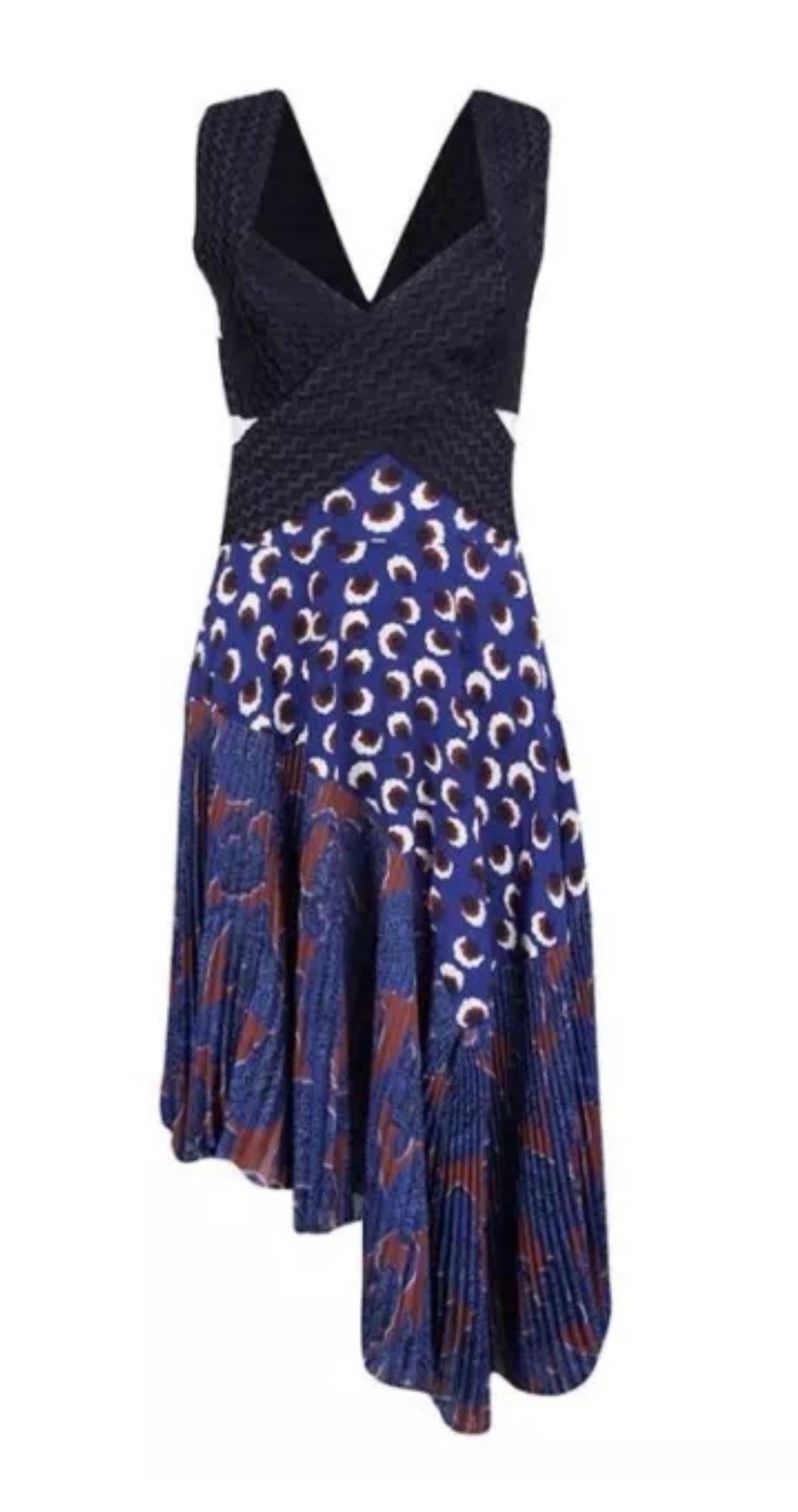 Stella McCartney Plisse asymmetric Cut Out dress I 36 XXS UK 4 US 0 ladies