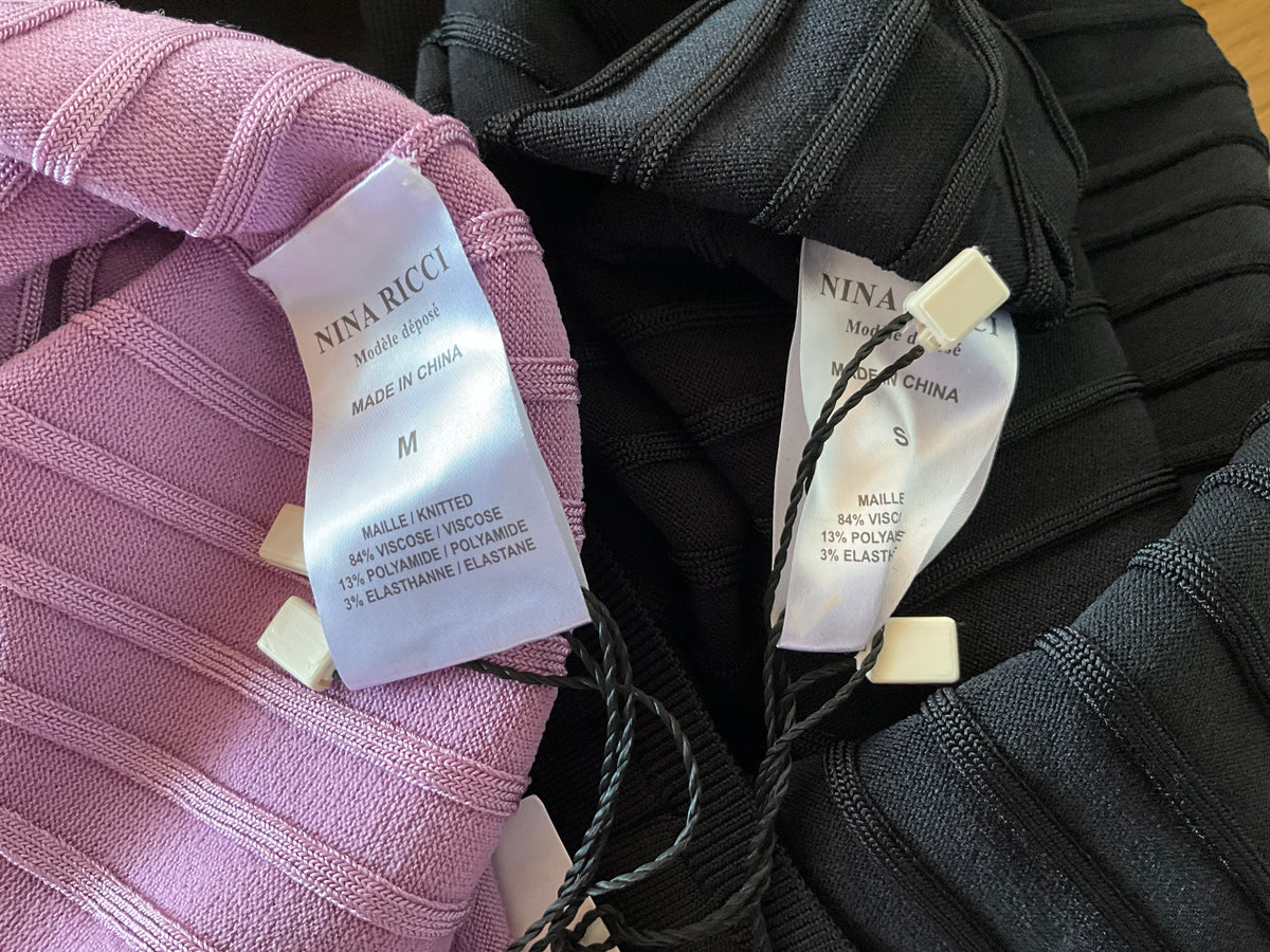 Nina Ricci Logo Knit Turtleneck Sweater Jumper Top Black or Purple ladies
