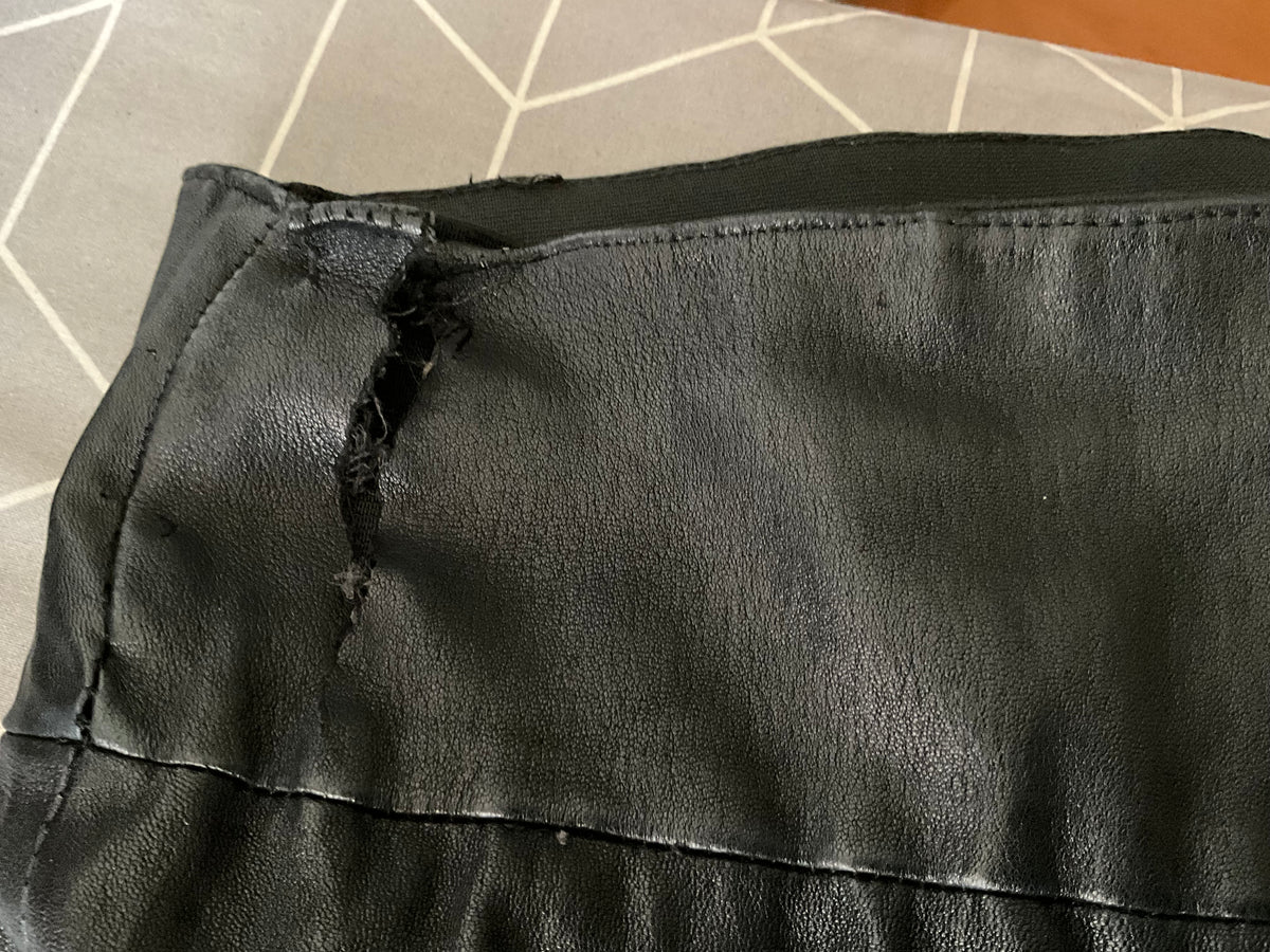 SPRWMN BLACK LEATHER HIGH-WAISTED LEGGINGS PANTS TROUSERS SIZE M LADIES