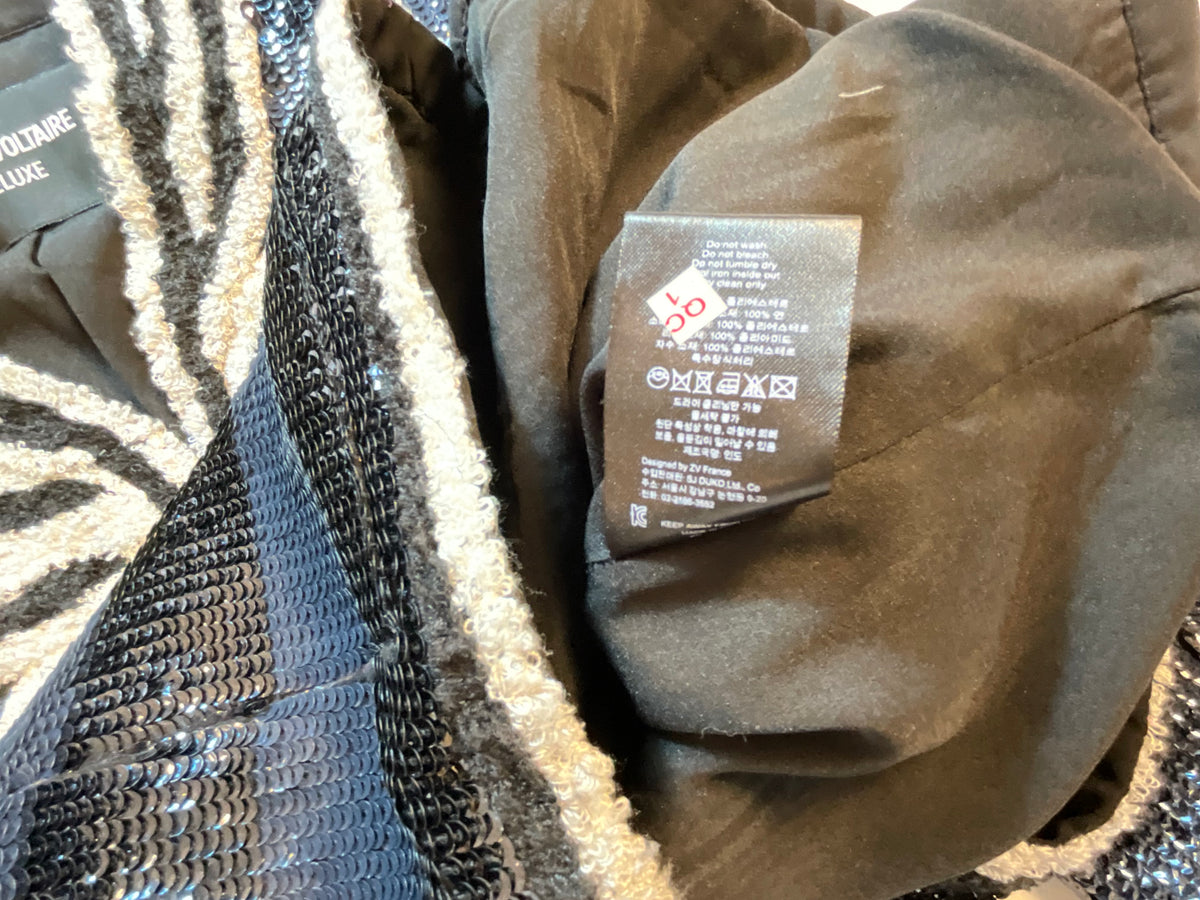 Zadig & Voltaire Vijou Sequin Jacket Blazer Size S small ladies