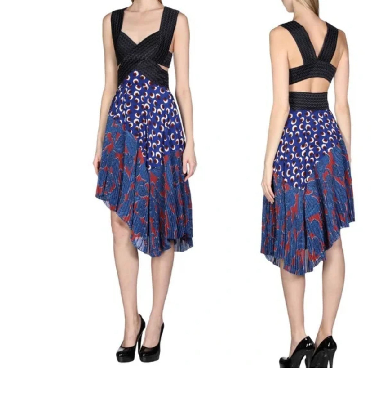 Stella McCartney Plisse asymmetric Cut Out dress I 36 XXS UK 4 US 0 ladies