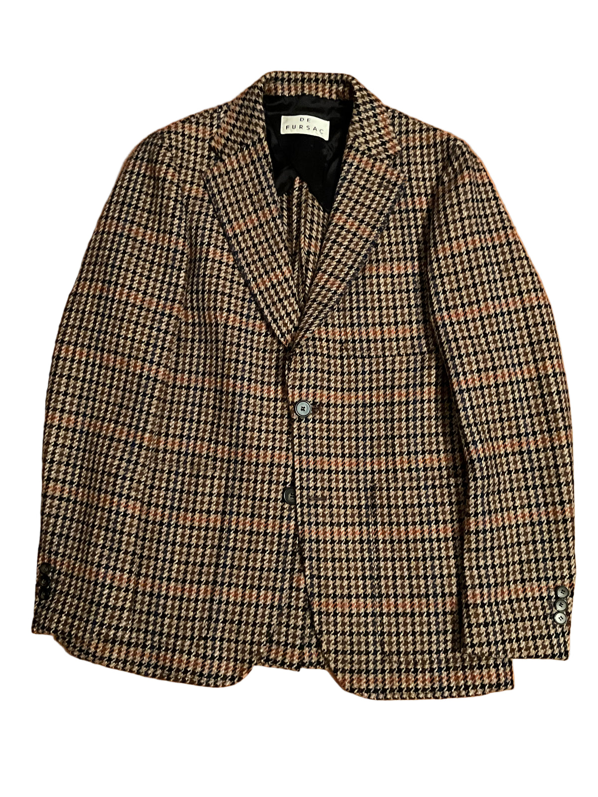 De Fursac houndstooth-pattern wool blazer jacket size 48 men