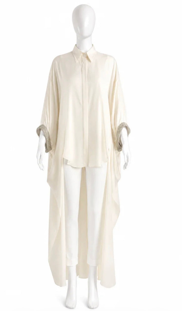 Brunello Cucinelli Silk Monili Asymmetric Shirt size S ladies