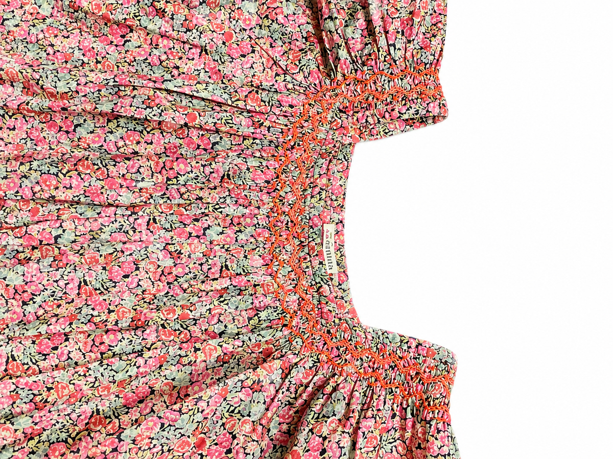 BONPOINT FLORAL LIBERTY PRINT HAND EMBROIDERED DRESS SIZE 14 YEARS