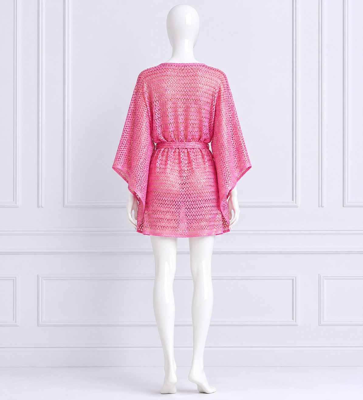 Melissa Odabash Petra Metallic Kaftan Mini Dress One Size Fits all ladies