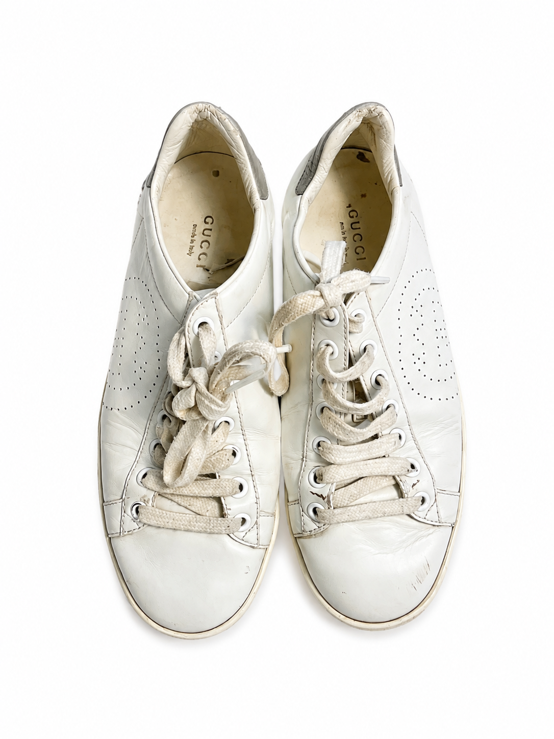 Gucci White Leather Lace-Up Trainers – Size EU 36 ladies