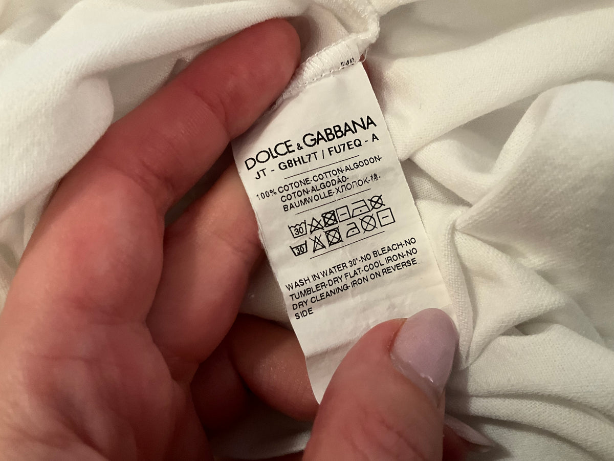 Dolce & Gabbana V-Neck T-Shirt in white size 50 men