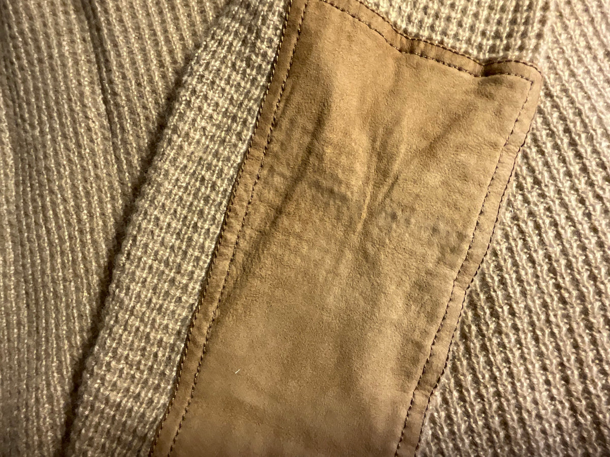 Ralph Lauren Collection Camel Cashmere Jumper with Suede Elbow Patches – Size XS ladies