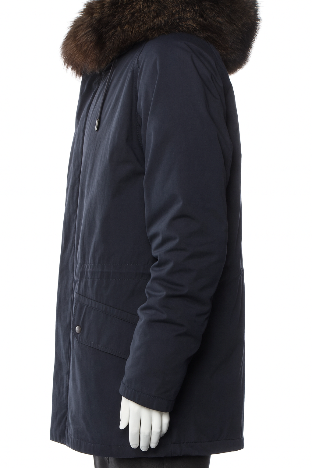 Yves Salomon Parka Iconic Fur Linen Jacket Size 48 Men
