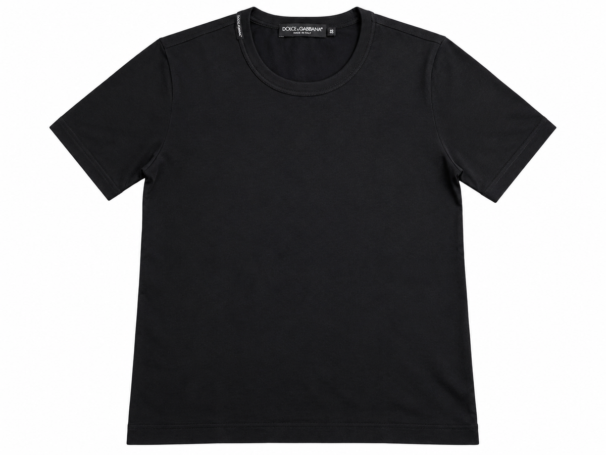 Dolce & Gabbana Men’s Black Fitted Cotton T-Shirt – Size IT 48 men
