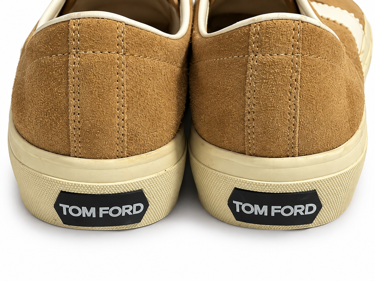 Tom Ford Men’s Camel Suede Low-Top Sneakers – Size 9 / EU 43 men