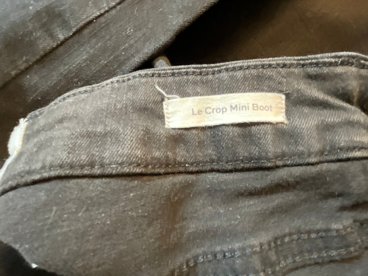 Frame LE CROP MINI BOOT HIGH-RISE BOOTCUT JEANS IN BLACK size 28 ladies