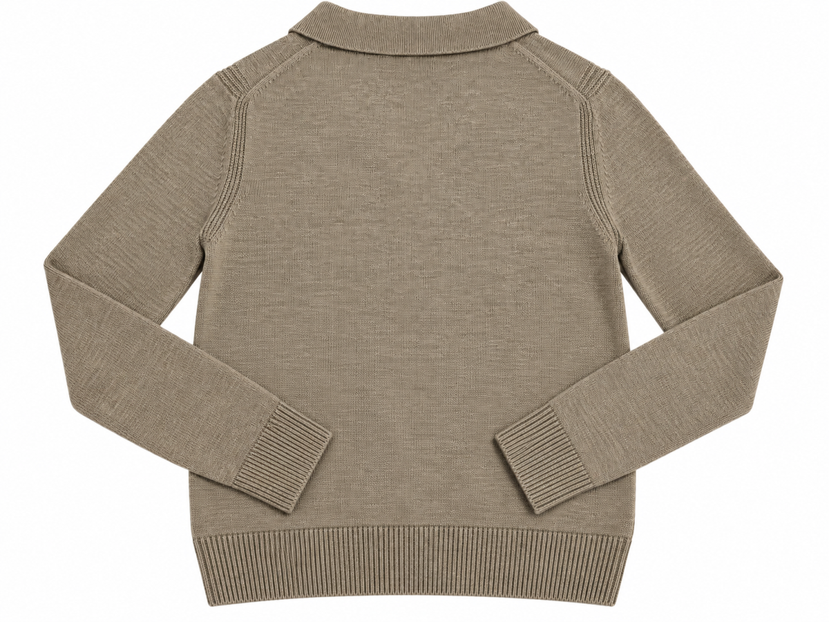 Reiss Kids Knitted Polo Jumper – Beige/Taupe – Age 8–9 Years children