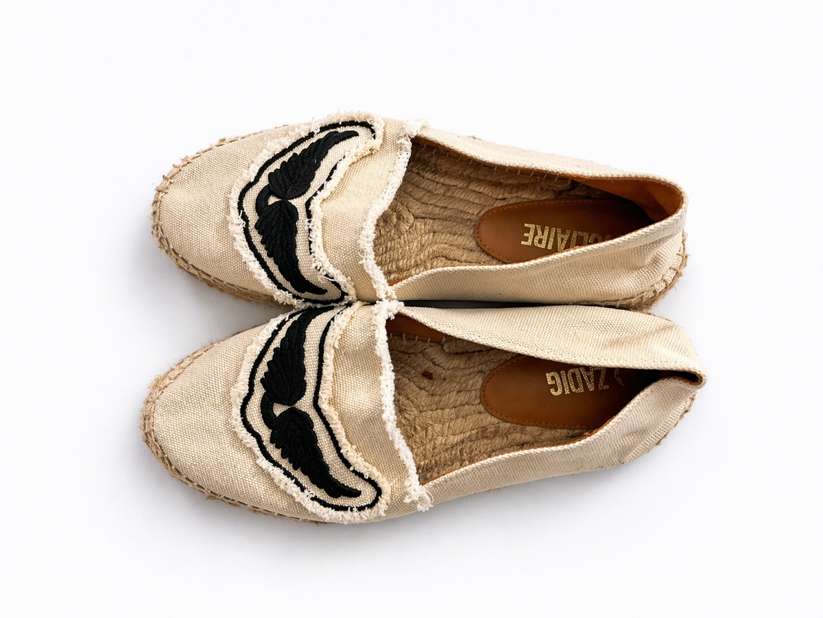Zadig and Voltaire Women's City Frayed Espadrille Flats Size 39 ladies