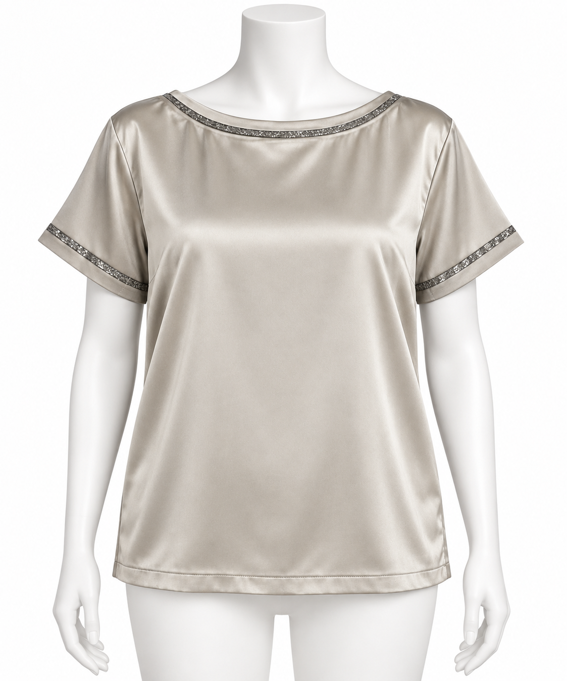 Fabiana Filippi Monili Trim Silk & Cotton Top ladies