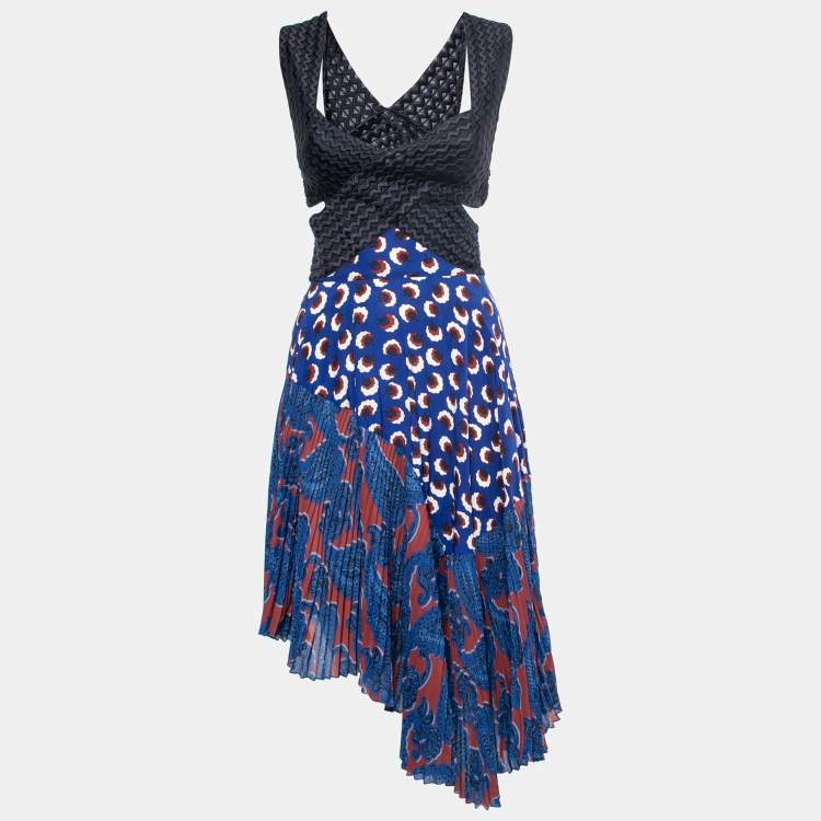 Stella McCartney Plisse asymmetric Cut Out dress I 36 XXS UK 4 US 0 ladies