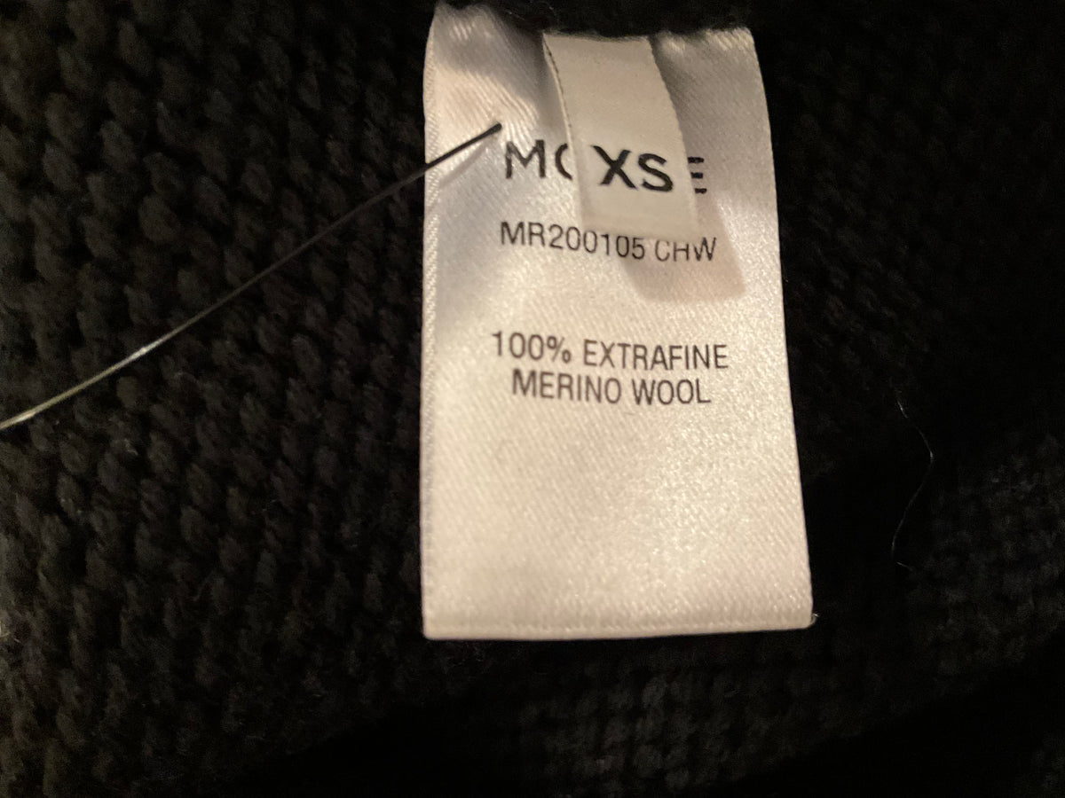 MONSE Upside Down Oversized Cutout Merino Wool Turtleneck Sweater In Black XS ladies