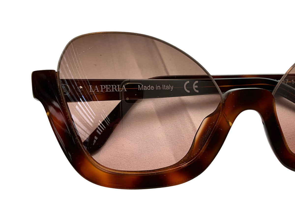 La Perla Tortoise Half Frames Sunglasses ladies
