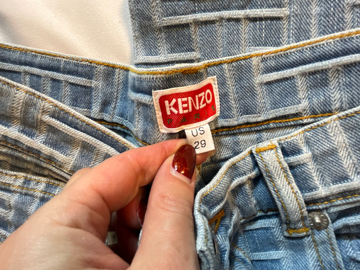 Kenzo Jacquard Japanese Jeans size 29 ladies