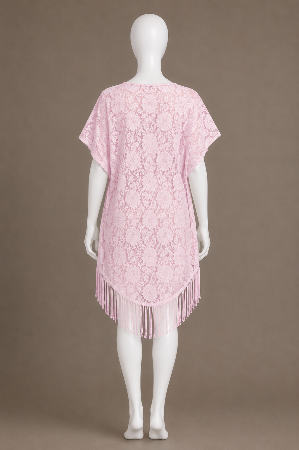 Pain de Sucre JESSE Fringe Pink Lace Kaftan Dress ladies