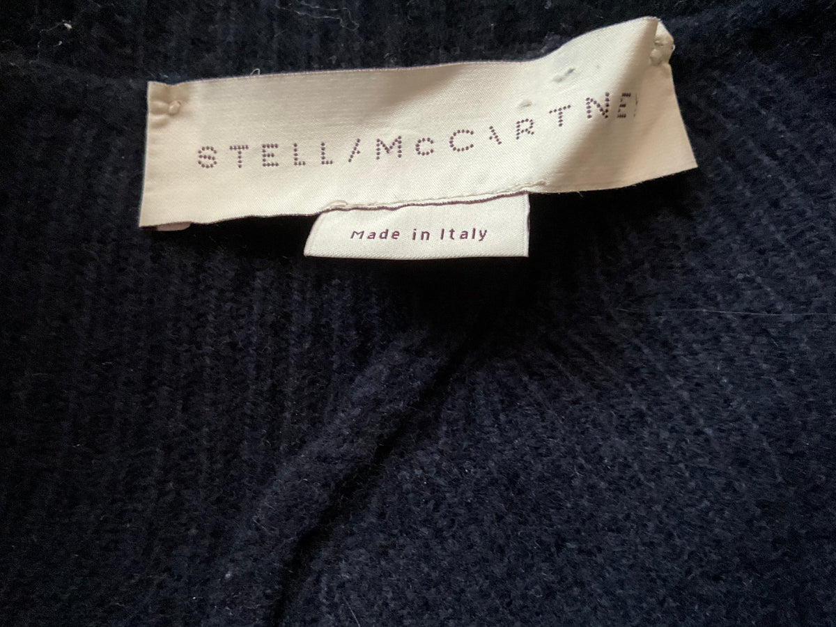 STELLA MCCARTNEY Asymmetric Knit Virgin Wool Pullover Jumper Sweater SZ I 38 XS ladies