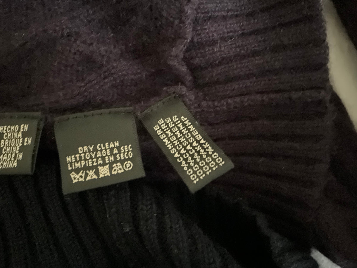 Ralph Lauren Black Label Pure Cashmere Cable Knit Pullover Jumper Sweater Sz XS ladies