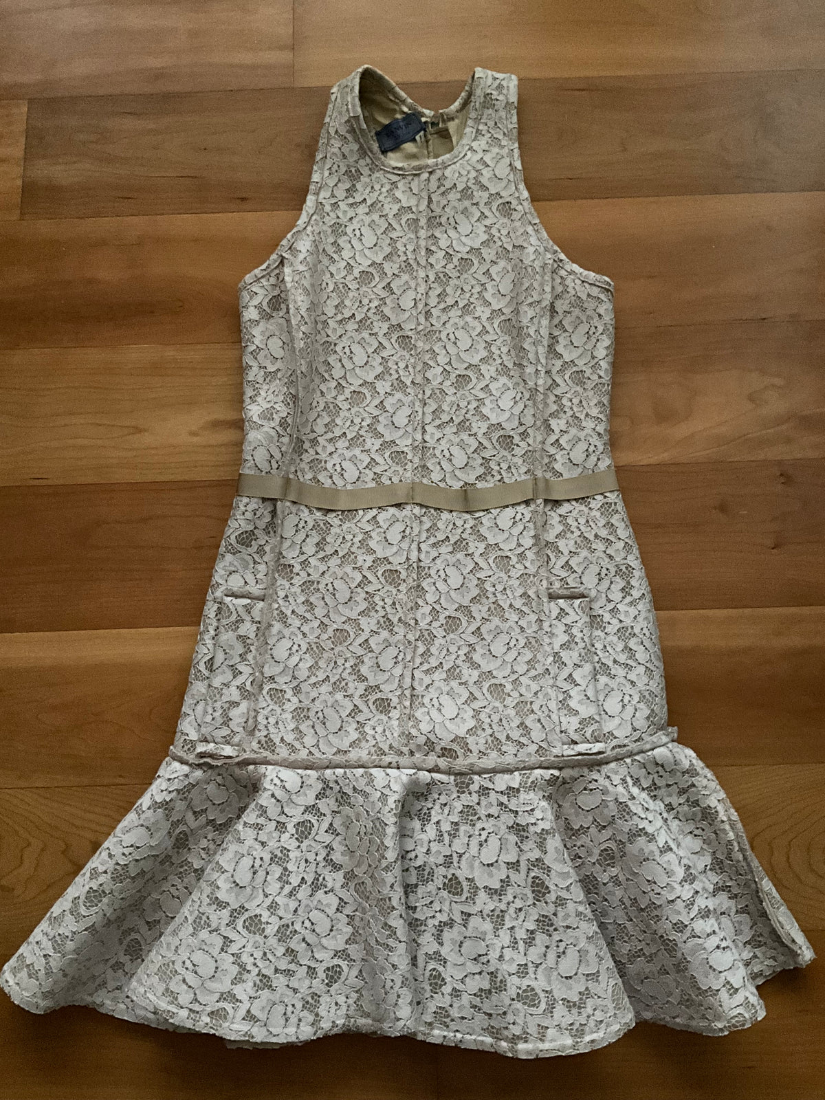 Lanvin Fluted Cotton-blend Lace Dress AMAZING SIZE F 38 UK 10 US 6 ladis