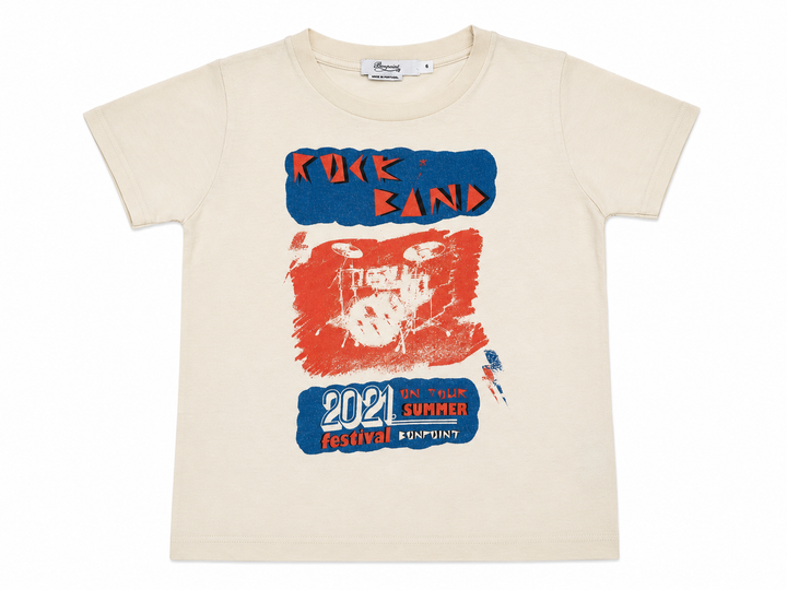 Bonpoint Boys Rock Band Graphic Cotton T-Shirt – Size 4 Years children