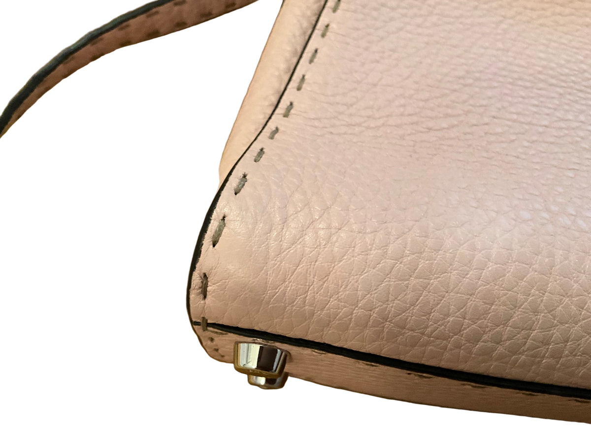 Fendi Pink Selleria Leather Mini Peekaboo Top Handle Bag Handbag ladies