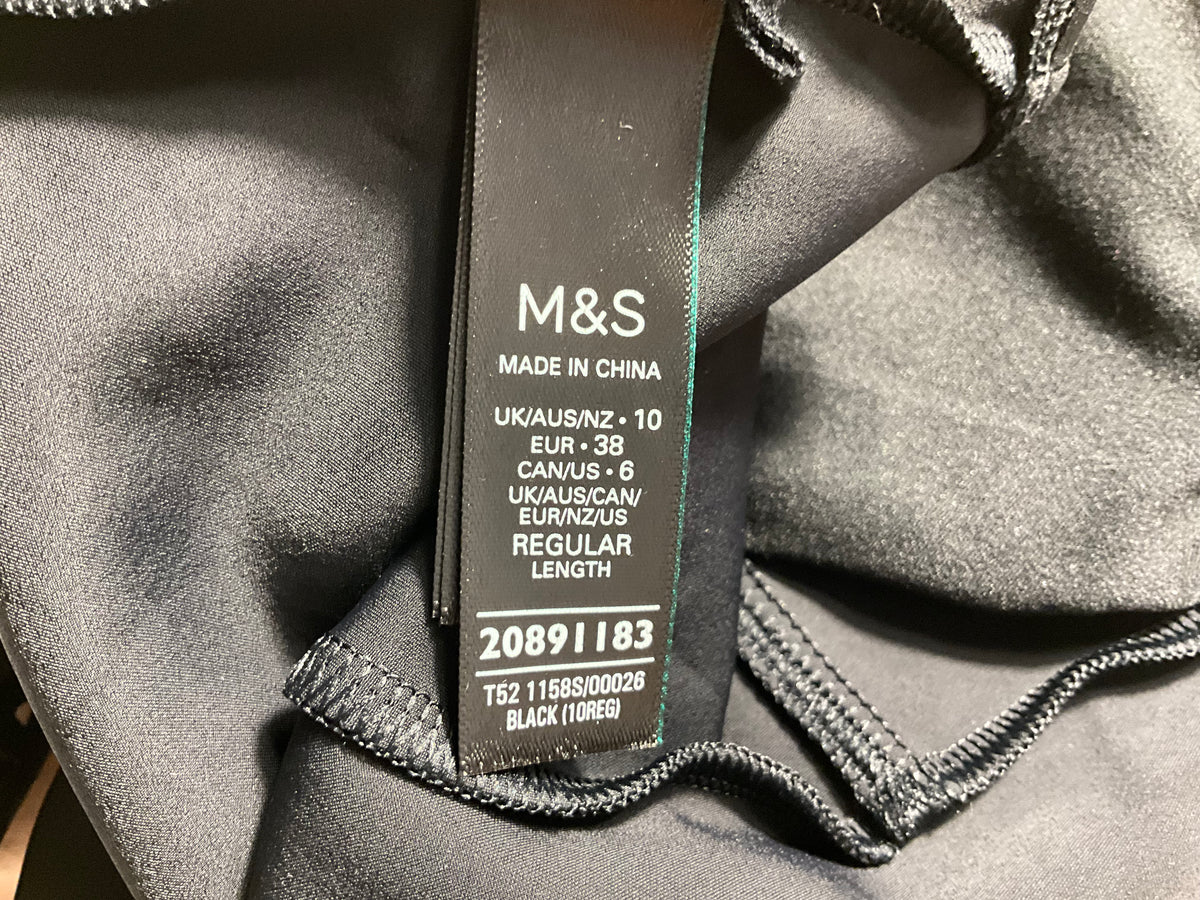 M&S Black Cut-Out Detail One-Piece Swimsuit – Size UK 10 ladies