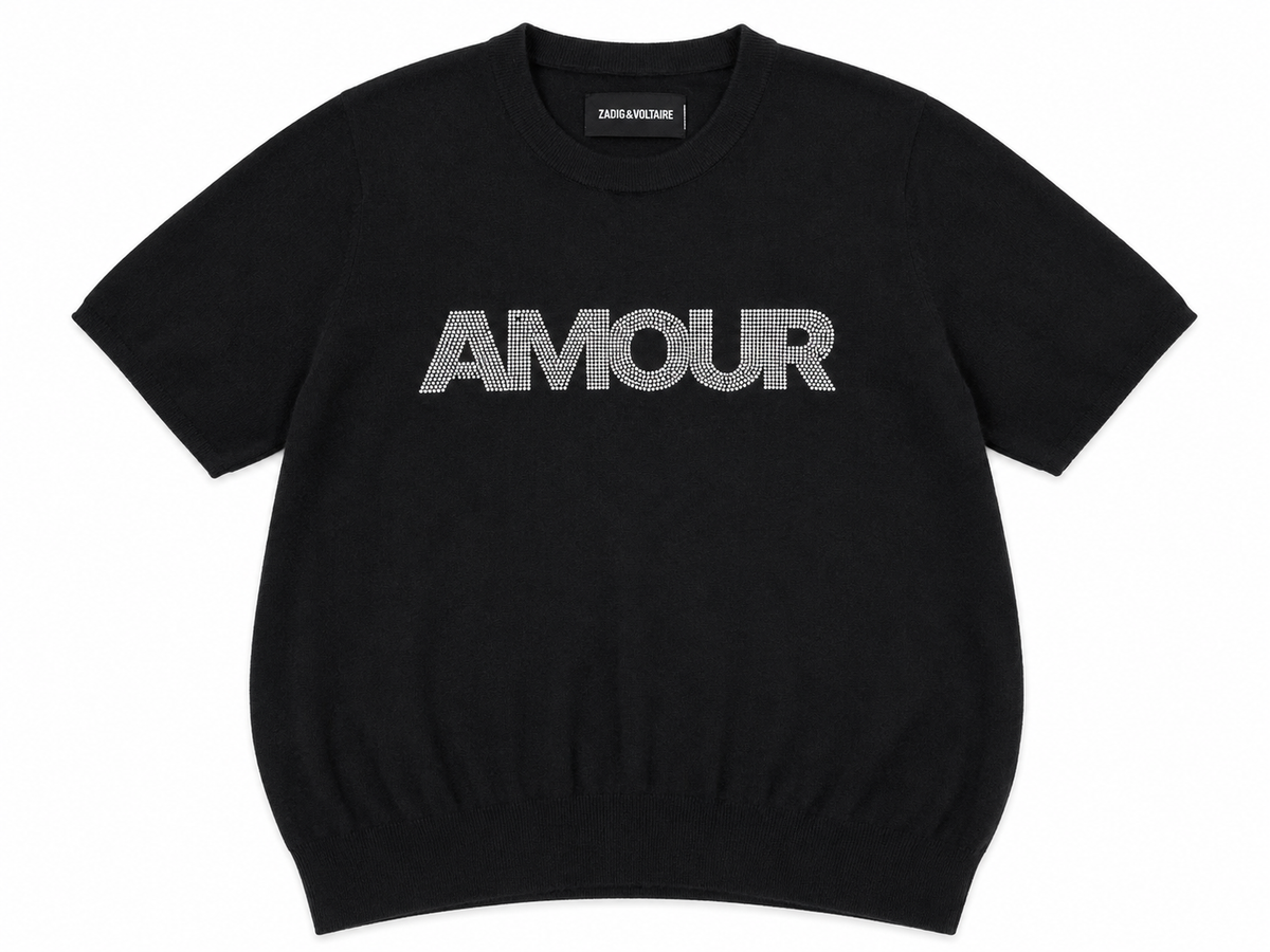 Zadig & Voltaire Ida Amour Cashmere Short-Sleeve Pullover ladies