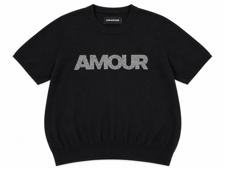 Zadig & Voltaire Ida Amour Cashmere Short-Sleeve Pullover ladies