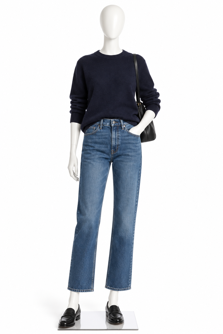 Polo Ralph Lauren Relaxed Straight Crop Blue Denim Jeans – Size 28 ladies