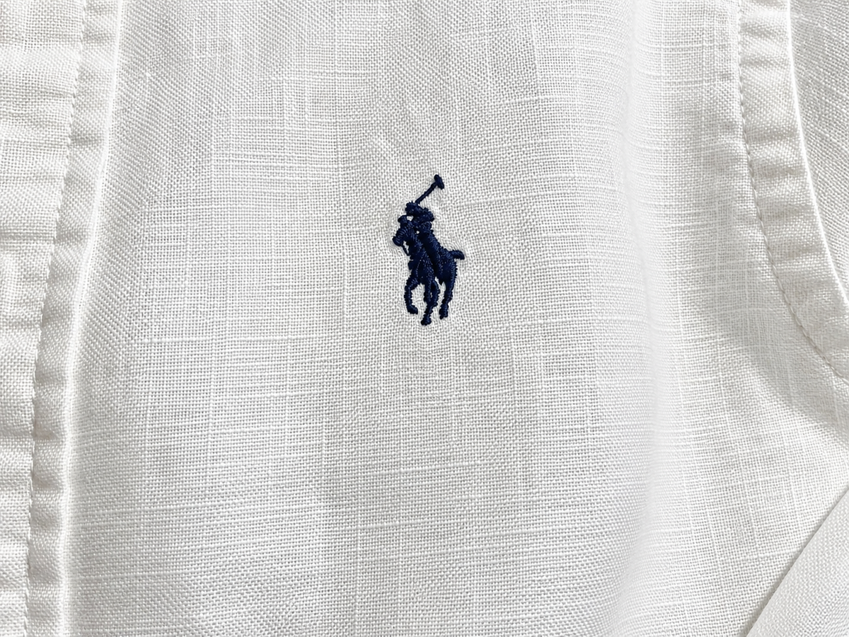 Polo Ralph Lauren Men’s White 100% Linen Shirt – Size M – Classic Fit