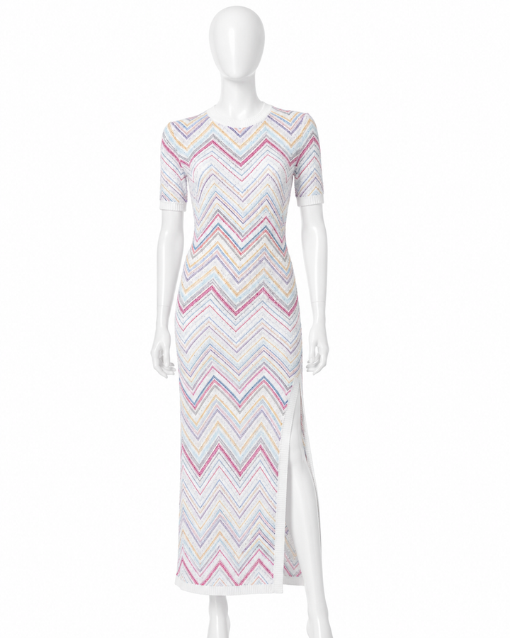 Missoni Multicolour Chevron Zig Zag Knit Midi Dress – Size I 44 ladies