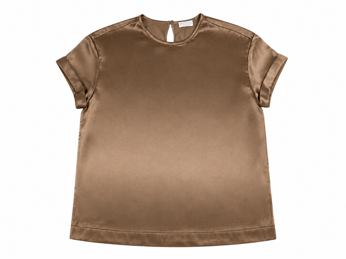 Brunello Cucinelli Silk Monili Trim Top – Size S ladies