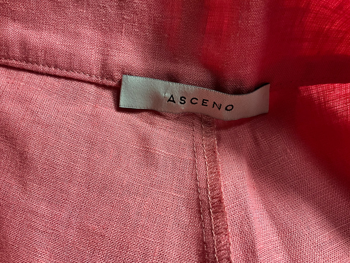 Asceno Organic Linen Tailored Shorts Size M medium ladies