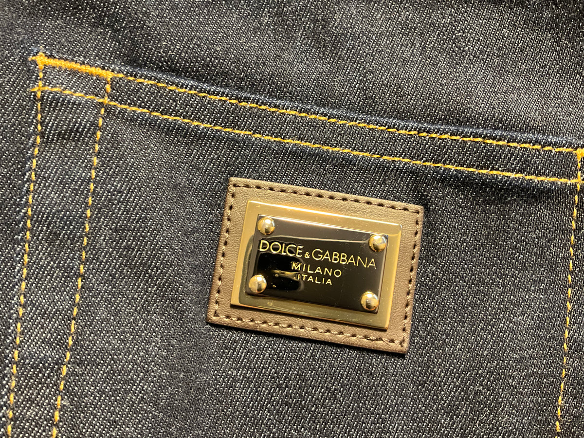 Dolce & Gabbana Deep Blue Stretch Denim Grace Jeans – Approx. Size M / UK 10 ladies