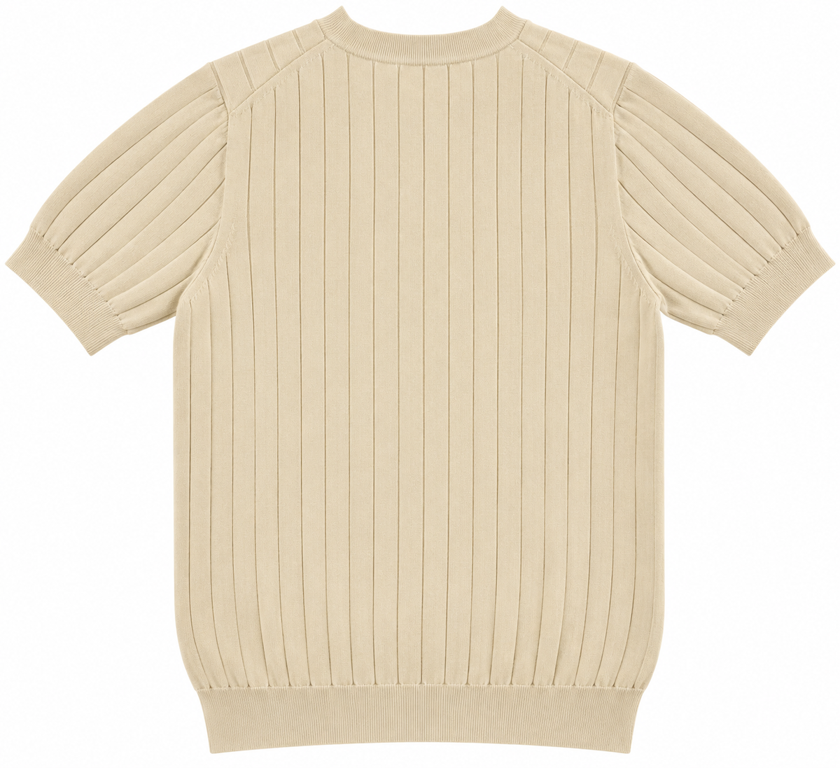 AlphaTauri Beige 3D Ribbed Knit Short Sleeve Jumper – Size M men