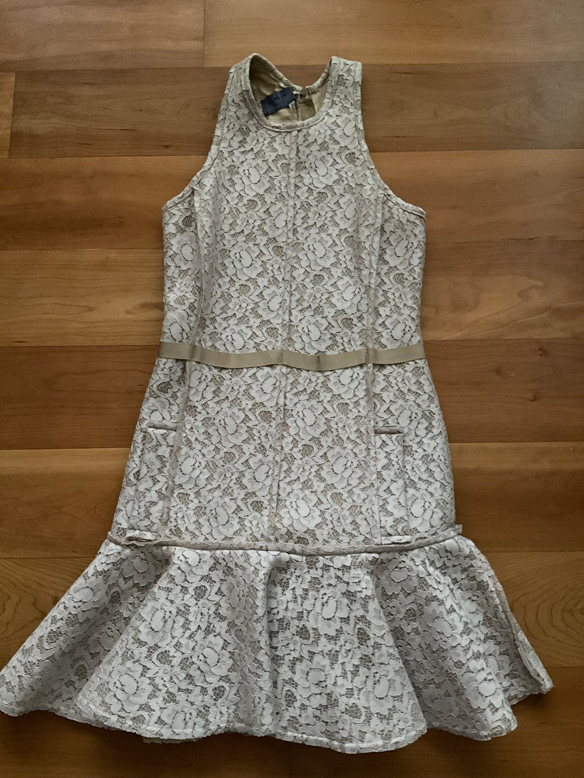 Lanvin Fluted Cotton-blend Lace Dress AMAZING SIZE F 38 UK 10 US 6 ladis
