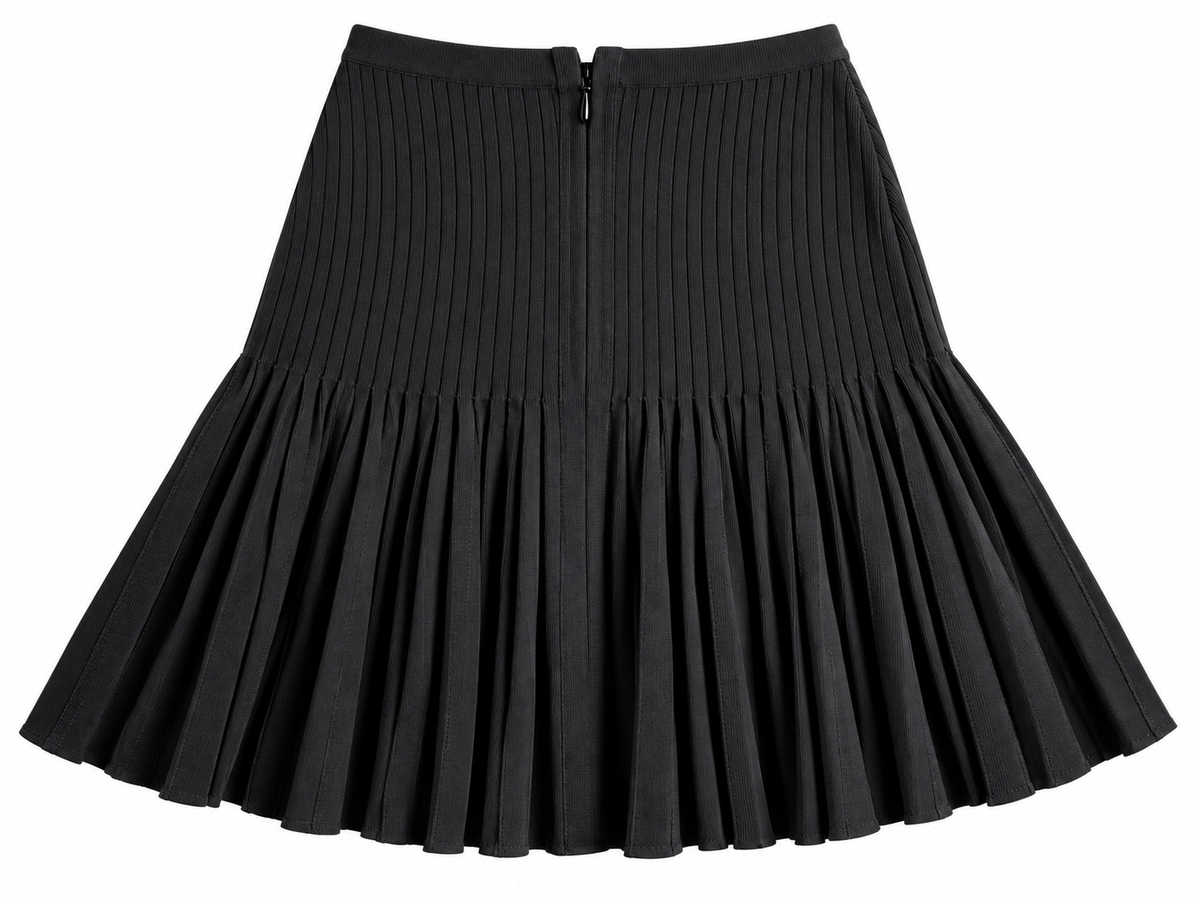 Hervé Léger Black Pleated Mini Skirt Size XS ladies