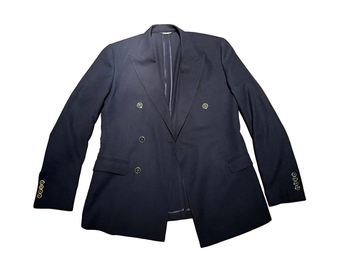 Dolce & Gabbana Men's Blue Taormina Unlined Light Wool Blazer With Double-Breasted Design Size I 48 Men