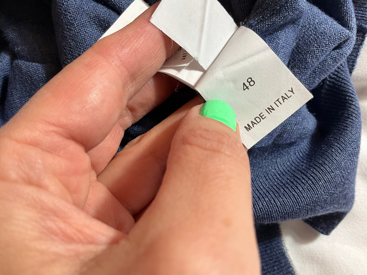 Brunello Cucinelli Blue Cashmere Silk Crewneck Jumper – IT 48 men