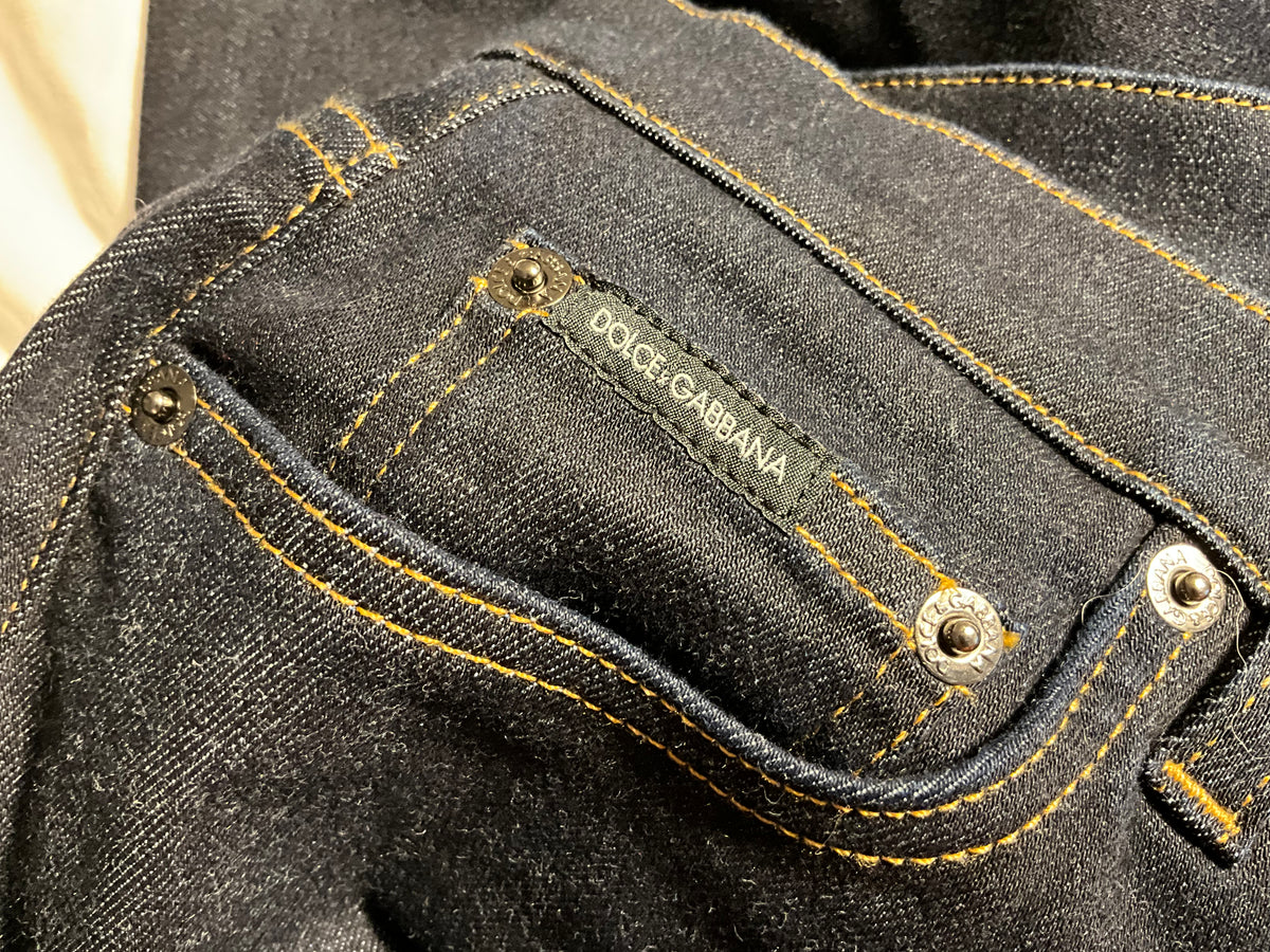 Dolce & Gabbana Deep Blue Stretch Denim Grace Jeans – Approx. Size M / UK 10 ladies